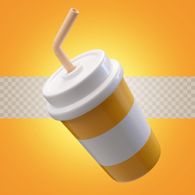 PSD 3d render illustrazione bottiglia di soda