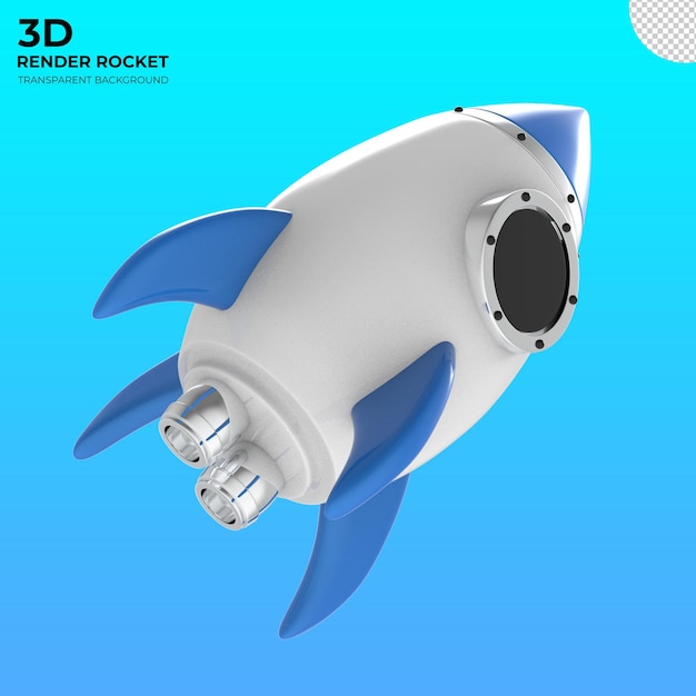 Illustrazione di rendering 3d sfondo isolato razzo astronave