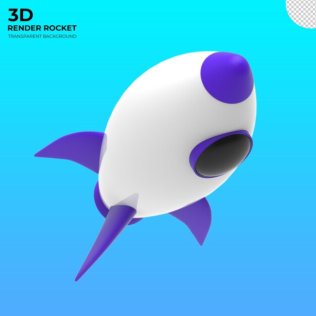 3d render illustration spaceship rocket isolated background