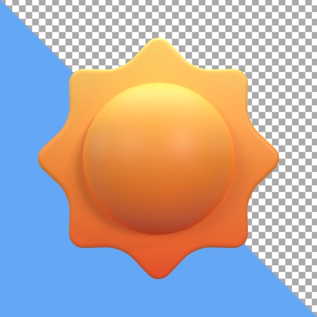 3D 渲染插图 夏季假期 太阳云