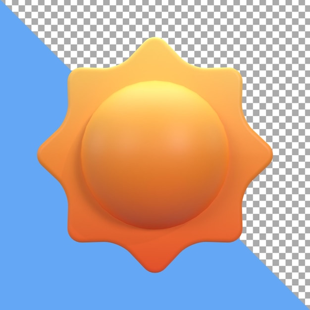PSD illustrazione di rendering 3d nuvola di sole per le vacanze estive