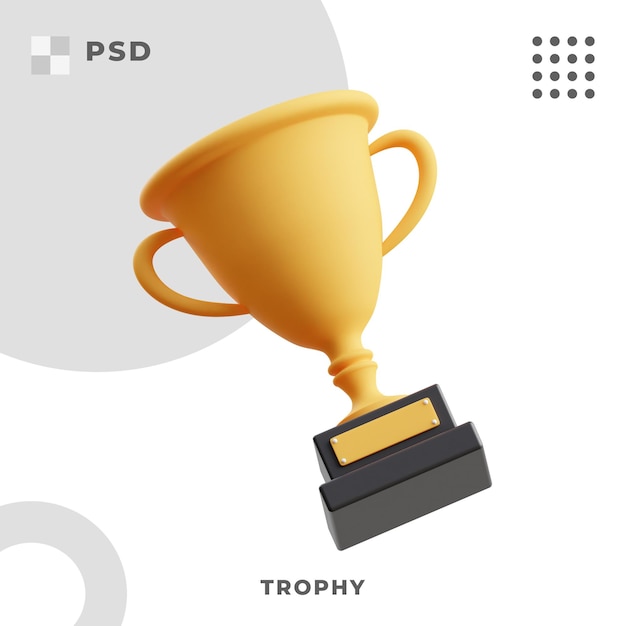 PSD 3d rendono l'illustrazione del campione del trofeo con