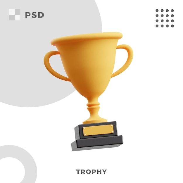 3d render illustration of trophy champion wi