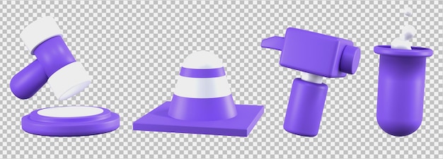 3d render illustration of various objects