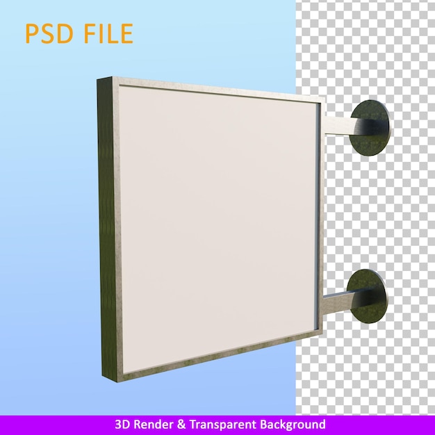 PSD 3d渲染插图墙招牌板