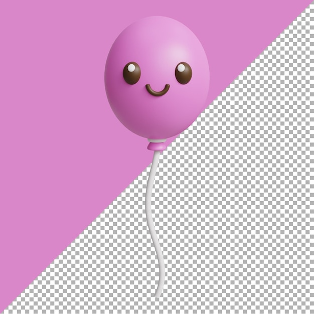 3D render illustration of world smile day cute balloon cartoon