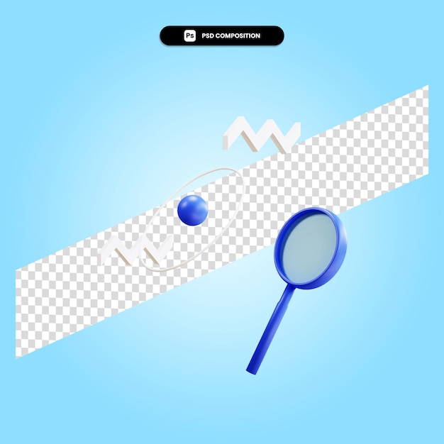 3d render ilustracja elementu geometrycznego na białym tle