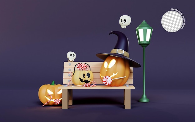 PSD 3d render ilustracja halloween