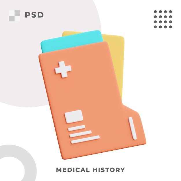 PSD 3d render ilustracja historii medycznej