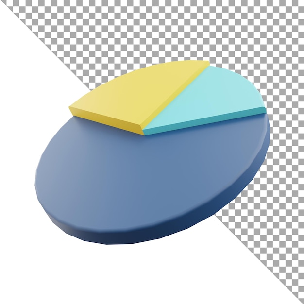 PSD 3d render ilustracja ikona wykresu kołowego