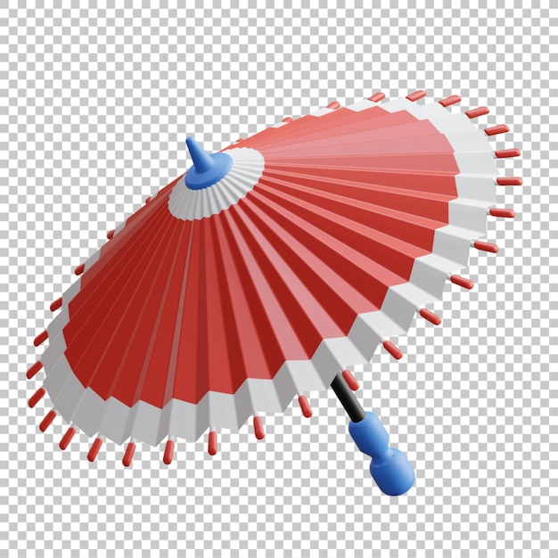 3d Render Ilustracja Japoński Parasol Wagasa Na Białym Tle Premium Psd