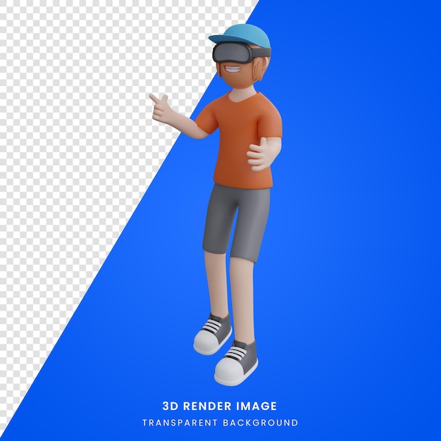 3d render ilustracja nowoczesna rozszerzona rzeczywistość wirtualna postać z kreskówki metaverse