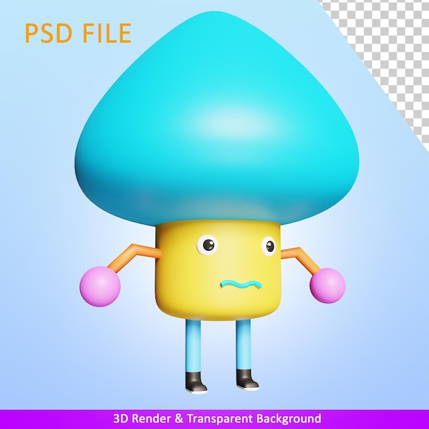 3d Render Ilustracja Postać Grzyba