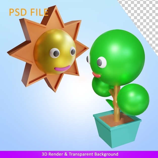 3d Render Ilustracja Postaci Roślin