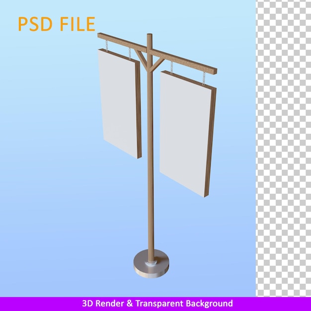 PSD 3d render ilustracja stojak reklamowy