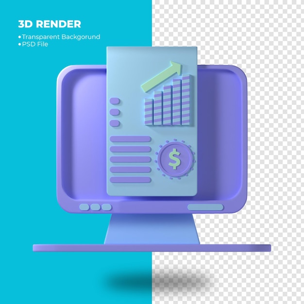 PSD un'immagine di rendering 3d viene visualizzata sullo schermo di un computer.