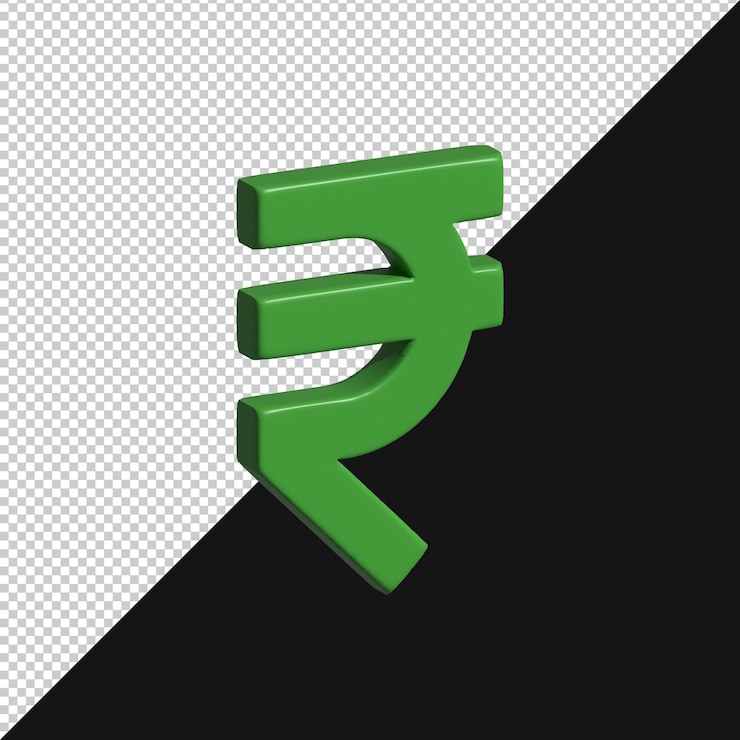 PSD भारतीय रुपये के सिंबल का 3d रेंडर
