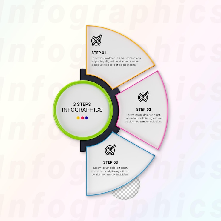 PSD 3d render infografik tasarım iş infografikleri şablonu