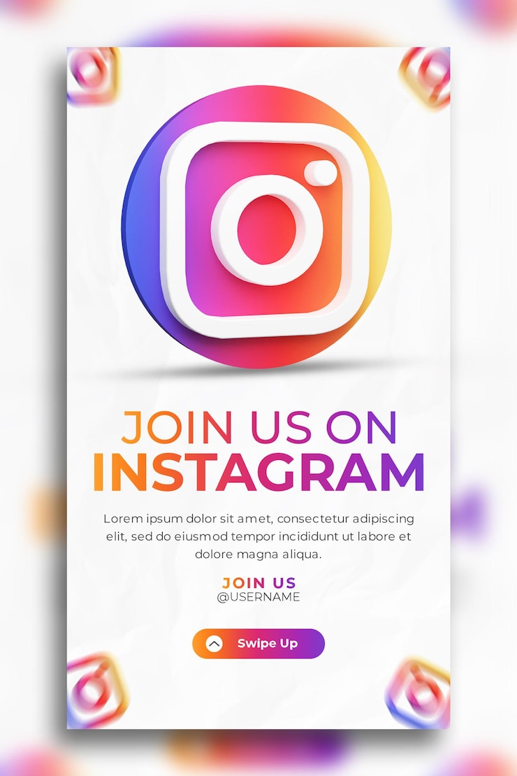 3d render instagram bedrijfspromotie voor instagram-verhaalsjabloon voor sociale media