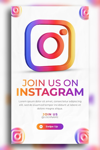 ソーシャルメディアのinstagramストーリーテンプレートの3dレンダリングinstagramビジネスプロモーション