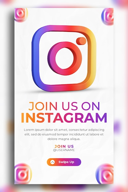 PSD 3d rendering promozione aziendale instagram per modello di storia instagram social media