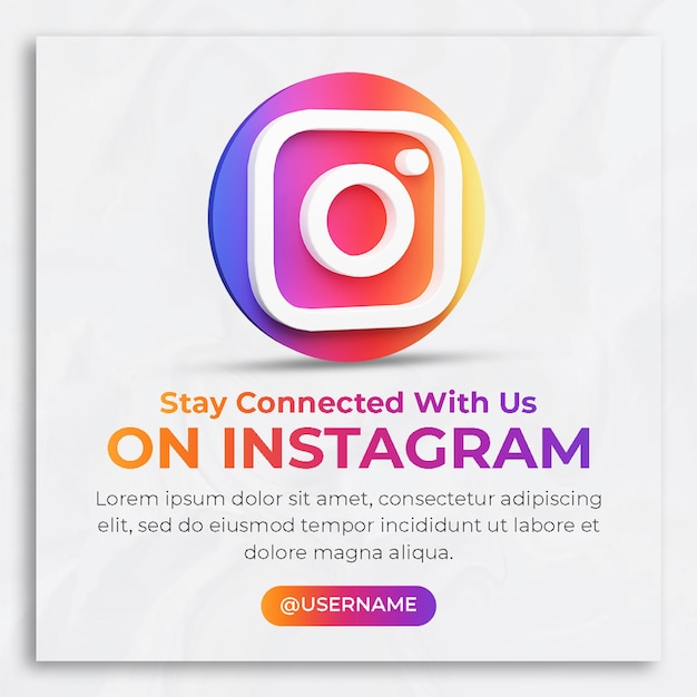 3d render instagram business promotion for social media post template