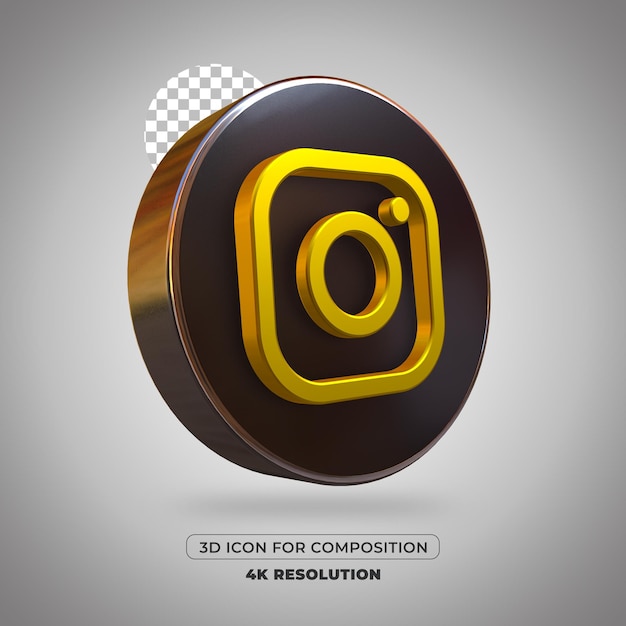 PSD 3d render icona di instagram isolata