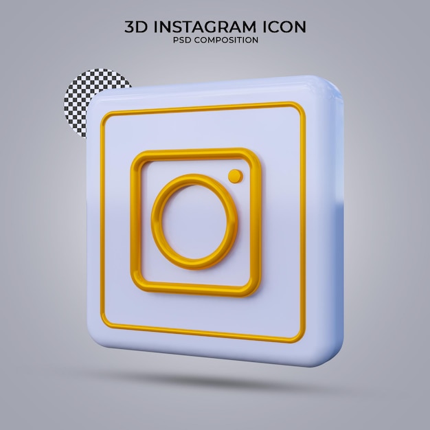 PSD 3d визуализация значок instagram изолированы