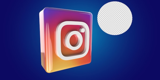 3d render instagram-knop met transparante achtergrond