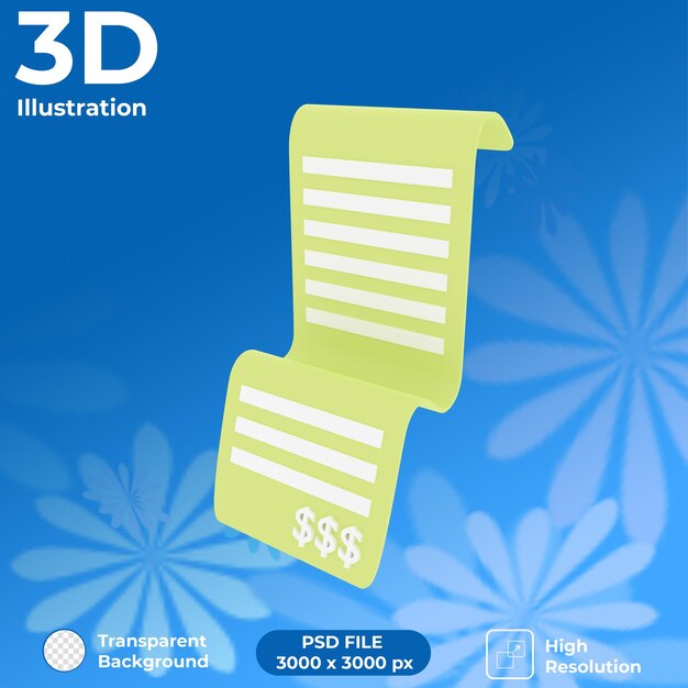 3D-рендеринг счета-фактуры в перспективе