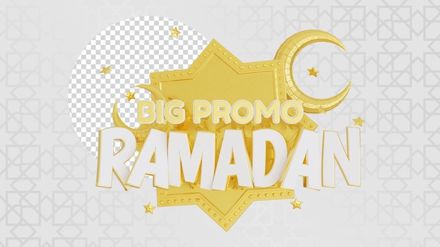 3d render islamic big promo ramadan