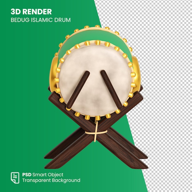 PSD tamburo islamico di rendering 3d