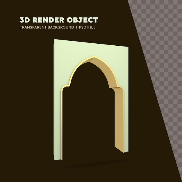 PSD 3d render of islamic gate