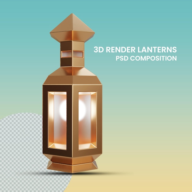 3d render islamic lanterns transparent photo