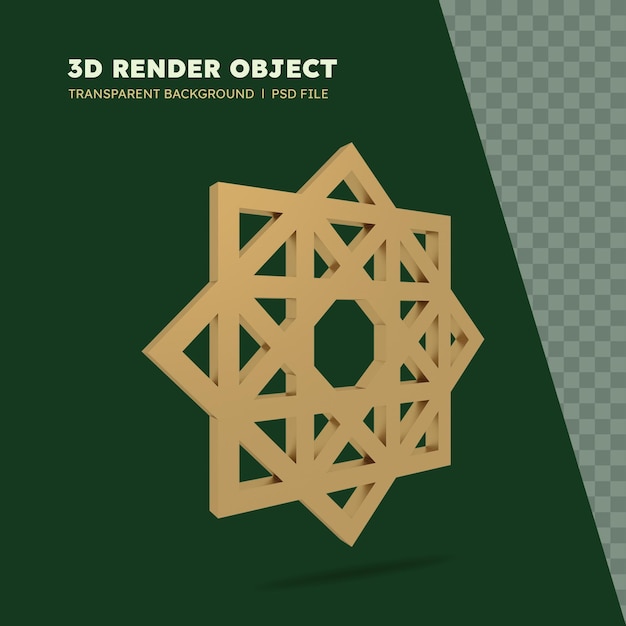 PSD 3d render of islamic ornament