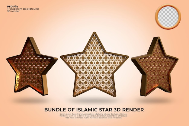 3d render islamic star pattern ramadhan ied fitr