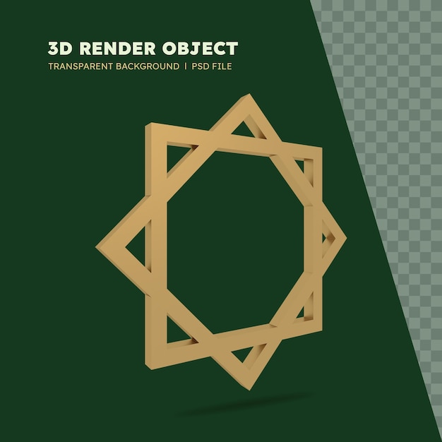 PSD 3d render islamskiego ornamentu