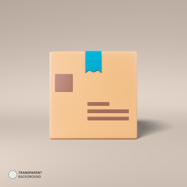 3D Render Isolated Delivery Box Icon