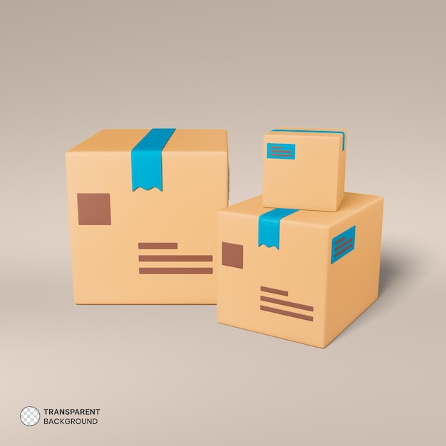 PSD 3d render isolated delivery box icon