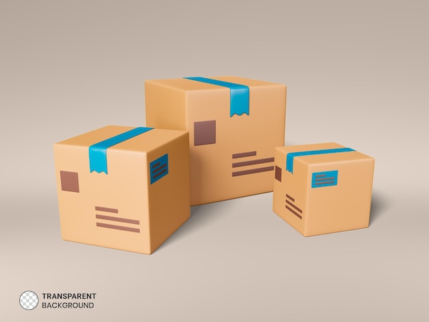 PSD 3d render isolated delivery box icon