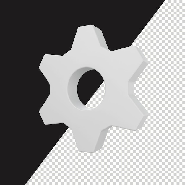 3d render isolated Gear UI icon