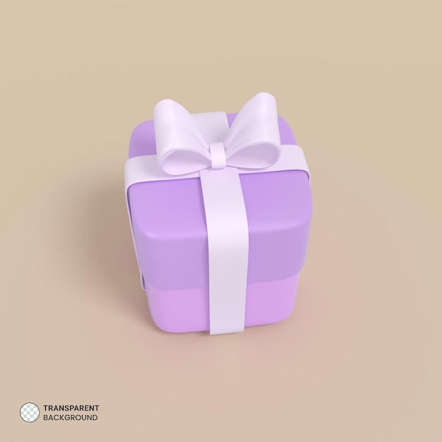 3D Render Isolated Gift Box Icon