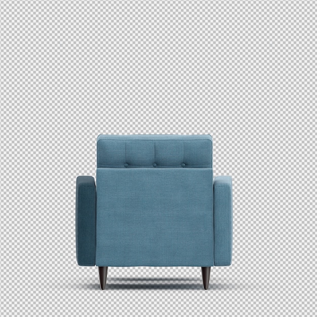 3d render of isometric armchair