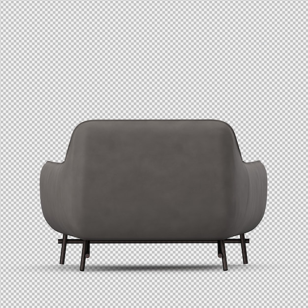 3d render of isometric armchair