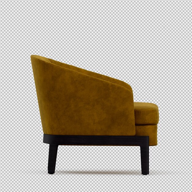 3d render of isometric armchair