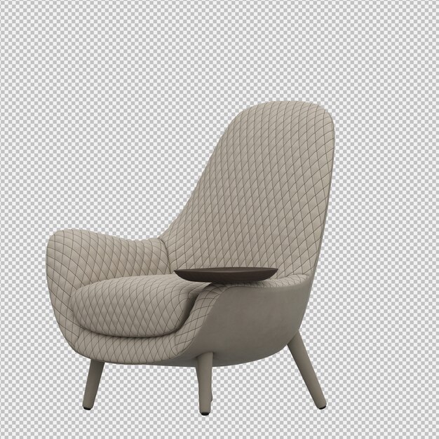 3d render of isometric armchair