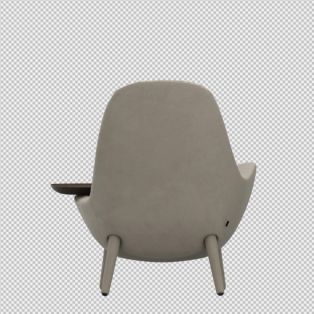 PSD 3d render of isometric armchair