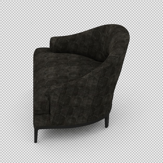  3d render of isometric armchair