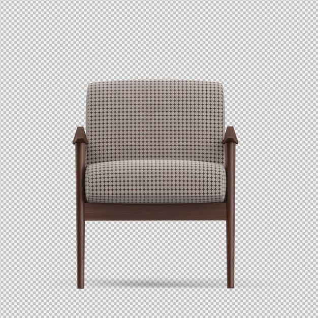 3d render of isometric armchair