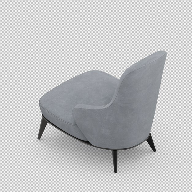 3d render of isometric armchair